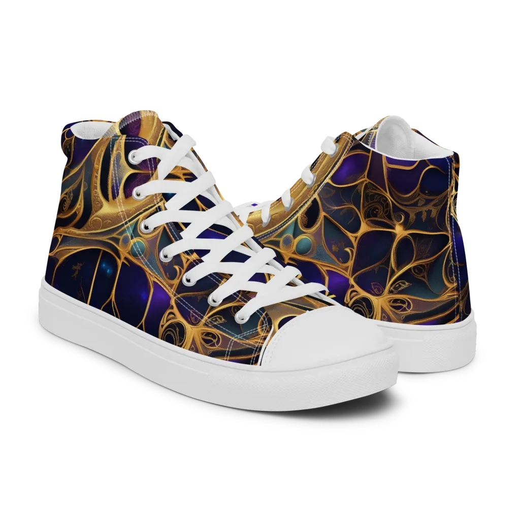 Aurum Nebula on Men's High Top Canvas Shoes — Right