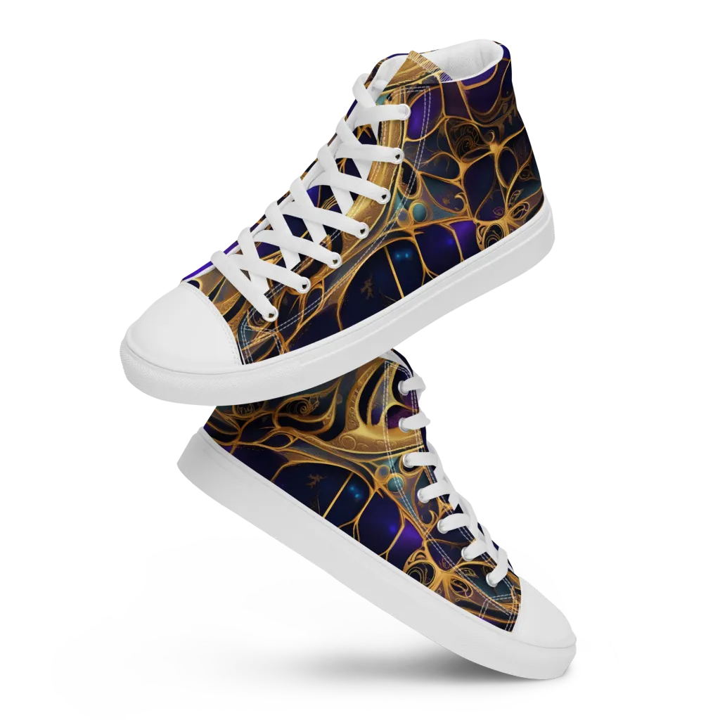Aurum Nebula on Men's High Top Canvas Shoes — Front