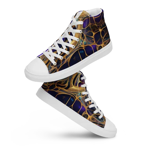 Aurum Nebula on a Men's High Top Canvas Shoes