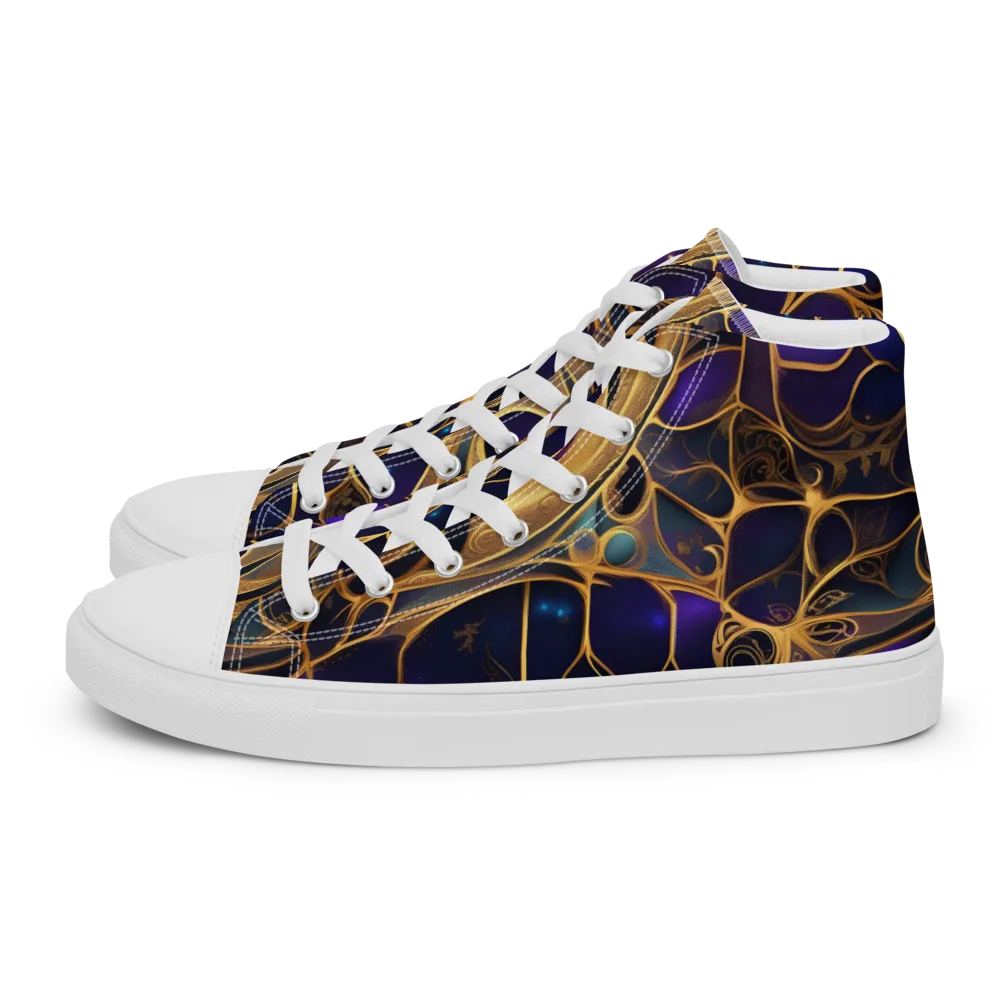 Aurum Nebula on Women's High Top Canvas Shoes — Left