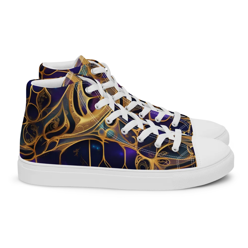 Aurum Nebula on Women's High Top Canvas Shoes — Right
