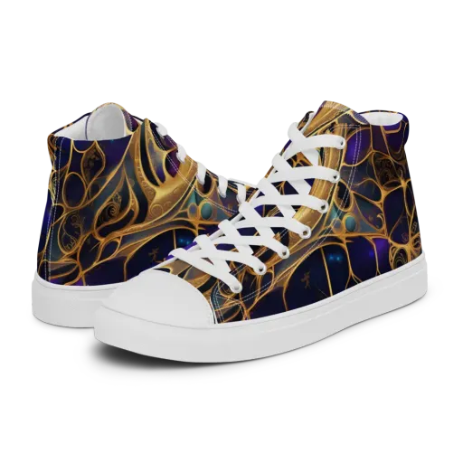 Aurum Nebula on a Women's High Top Canvas Shoes