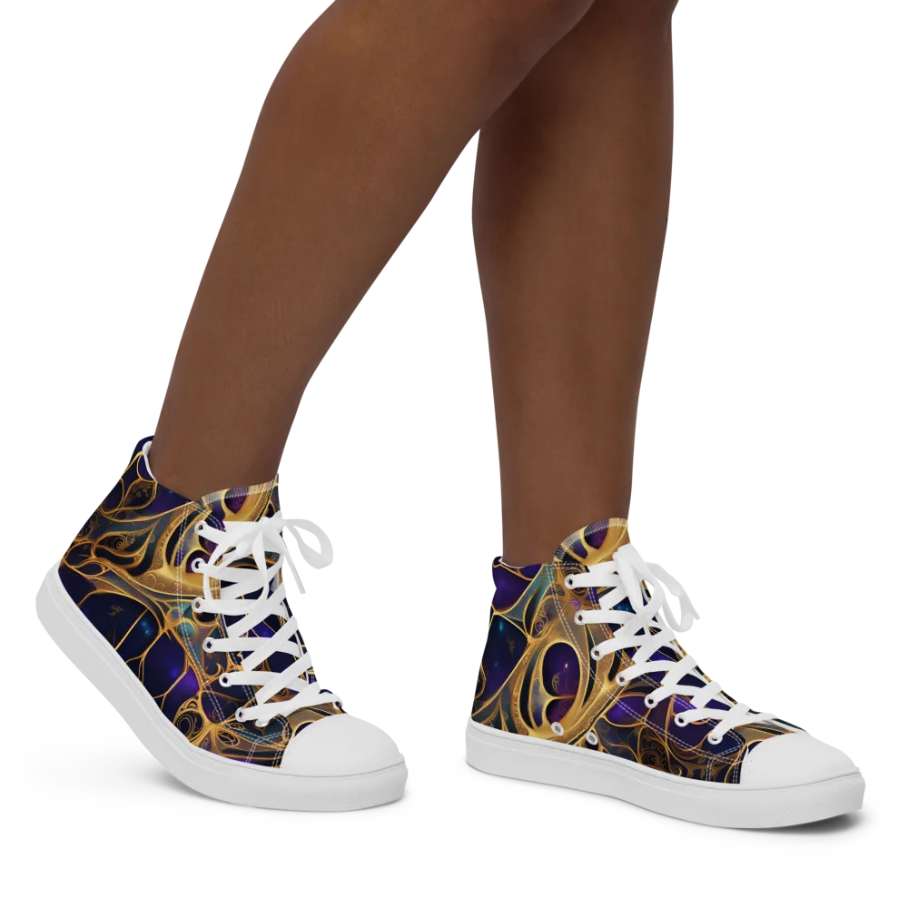 Aurum Nebula on Women's High Top Canvas Shoes — Right