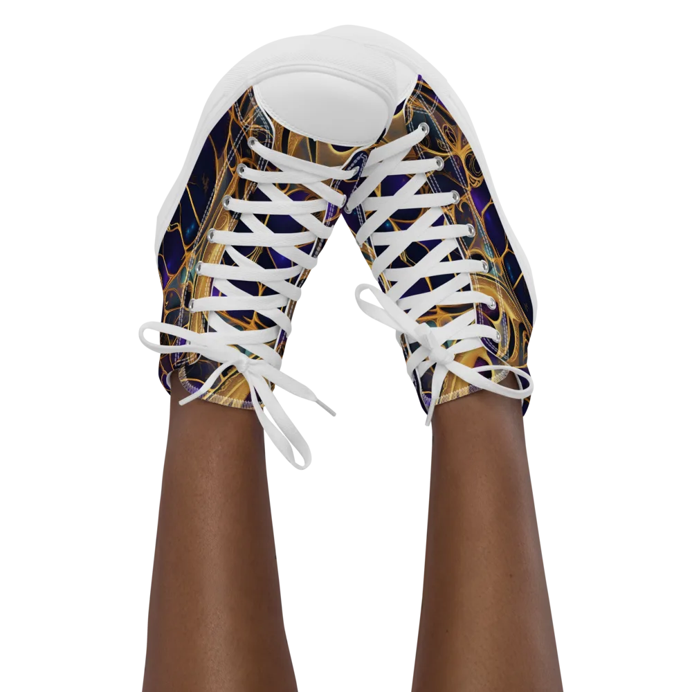 Aurum Nebula on Women's High Top Canvas Shoes — Front