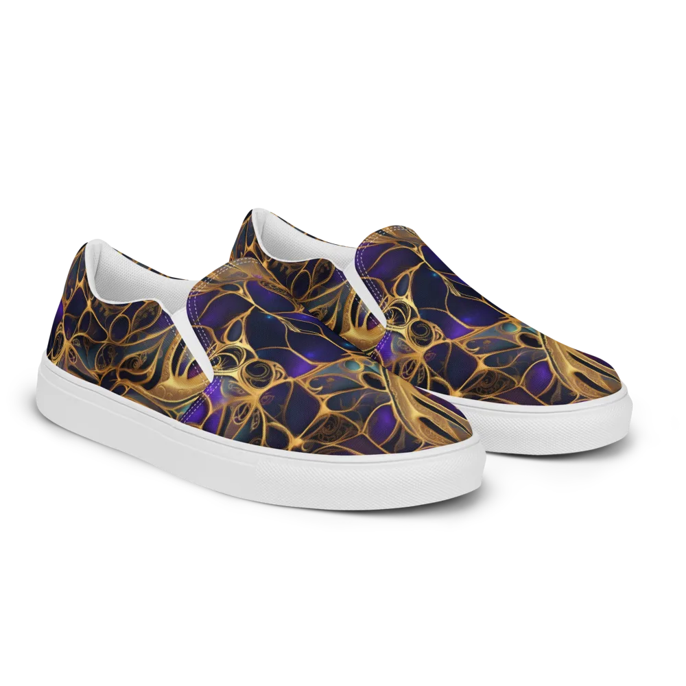 Aurum Nebula on Men's Slip-On Canvas Shoes — Right Front