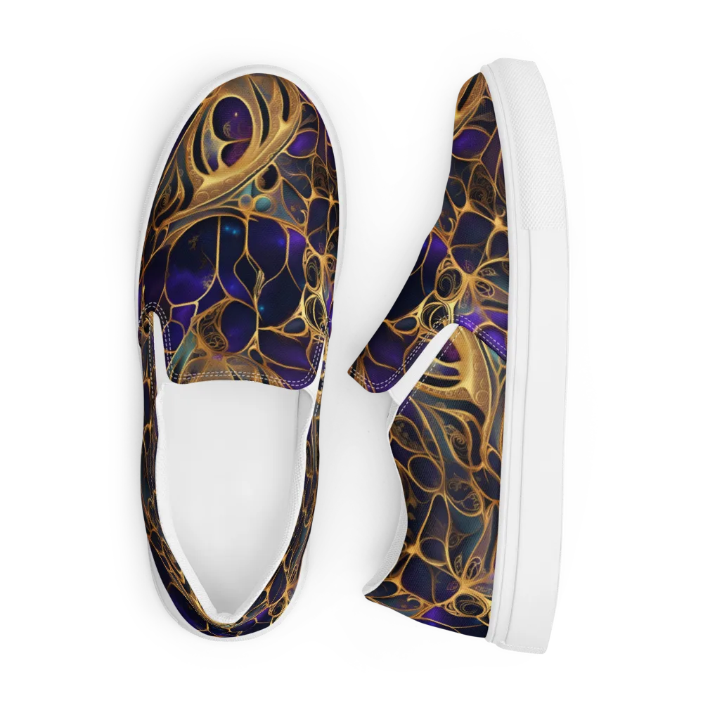 Aurum Nebula on Men's Slip-On Canvas Shoes — Front