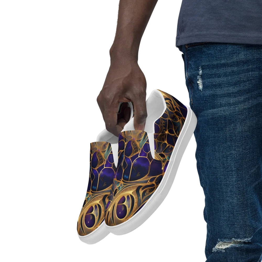 Aurum Nebula on Men's Slip-On Canvas Shoes — Left Front