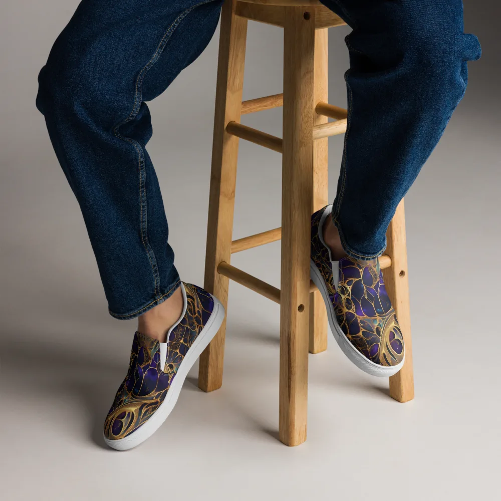 Aurum Nebula on Men's Slip-On Canvas Shoes — Front
