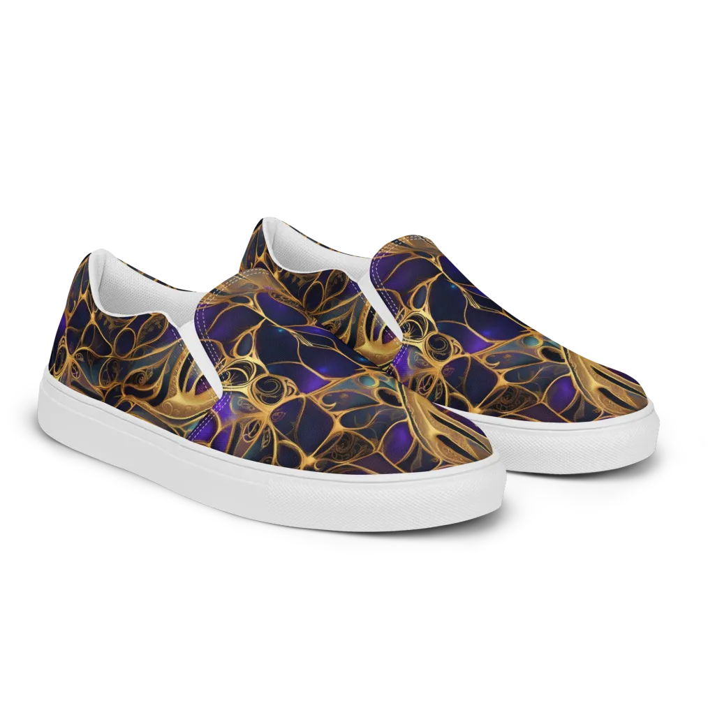 Aurum Nebula on Women's Slip-On Canvas Shoes — Right Front