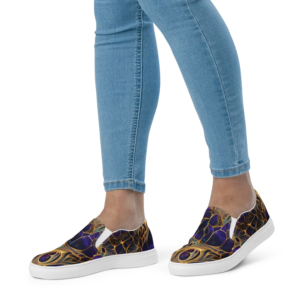 Aurum Nebula on Women's Slip-On Canvas Shoes — Front