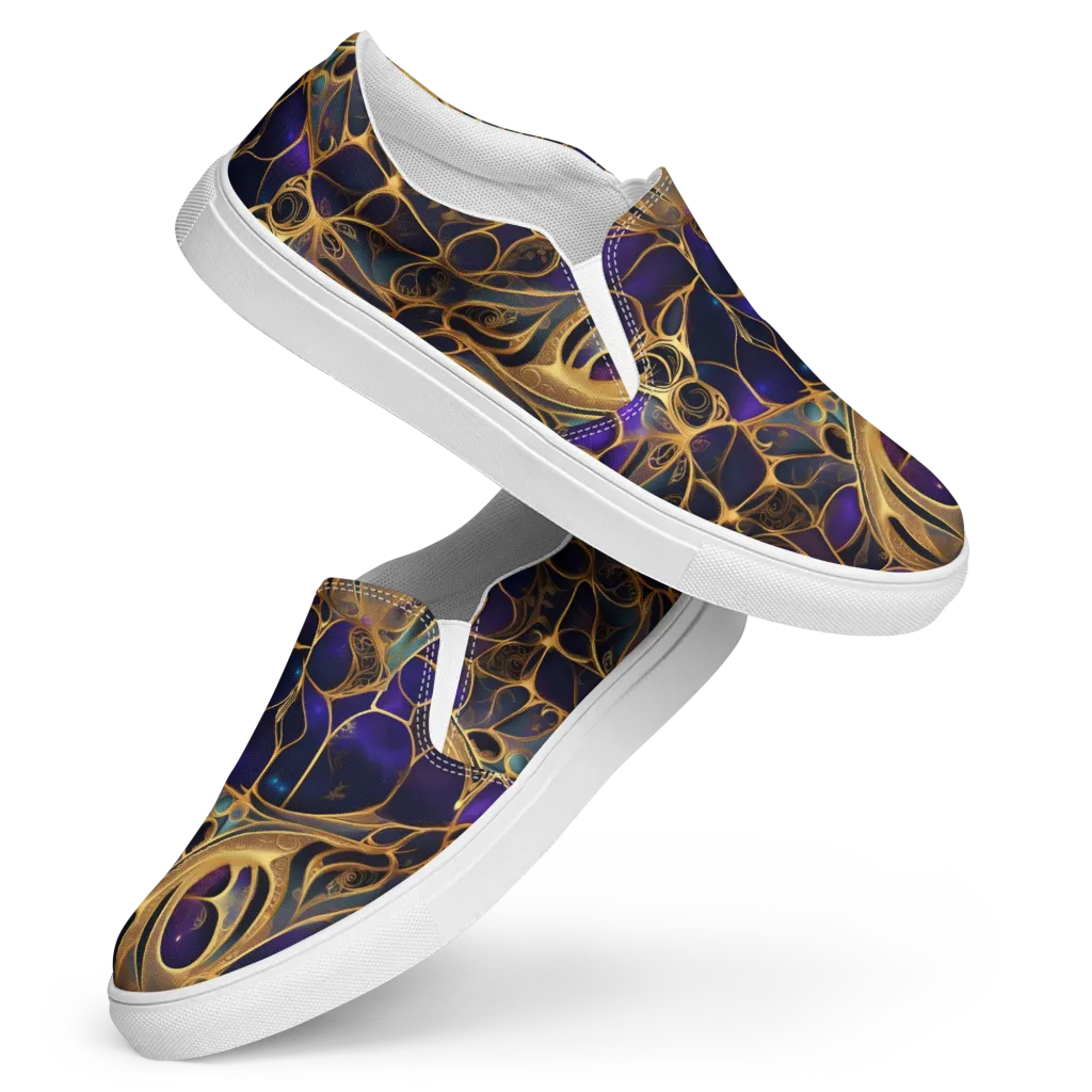 Aurum Nebula on Women's Slip-On Canvas Shoes — Front