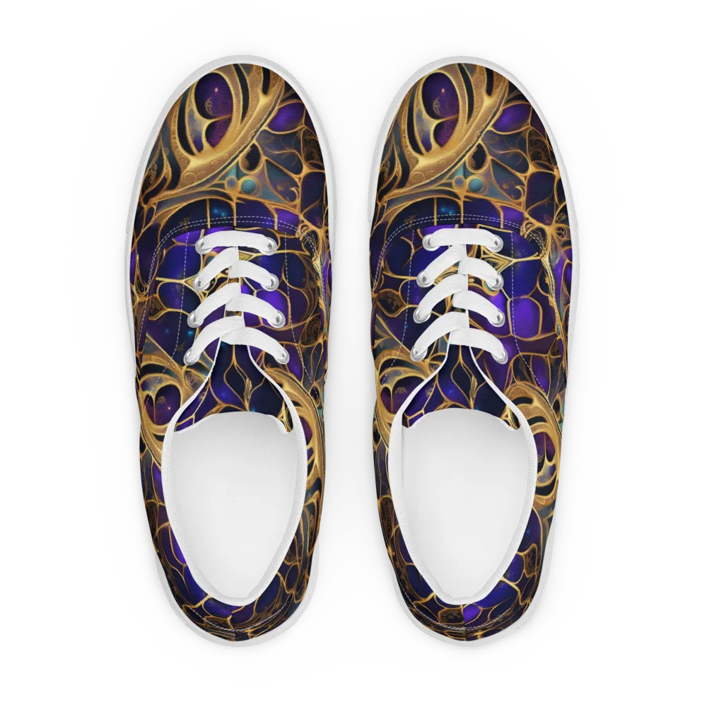 Aurum Nebula on Men's Lace-Up Canvas Shoes — Front
