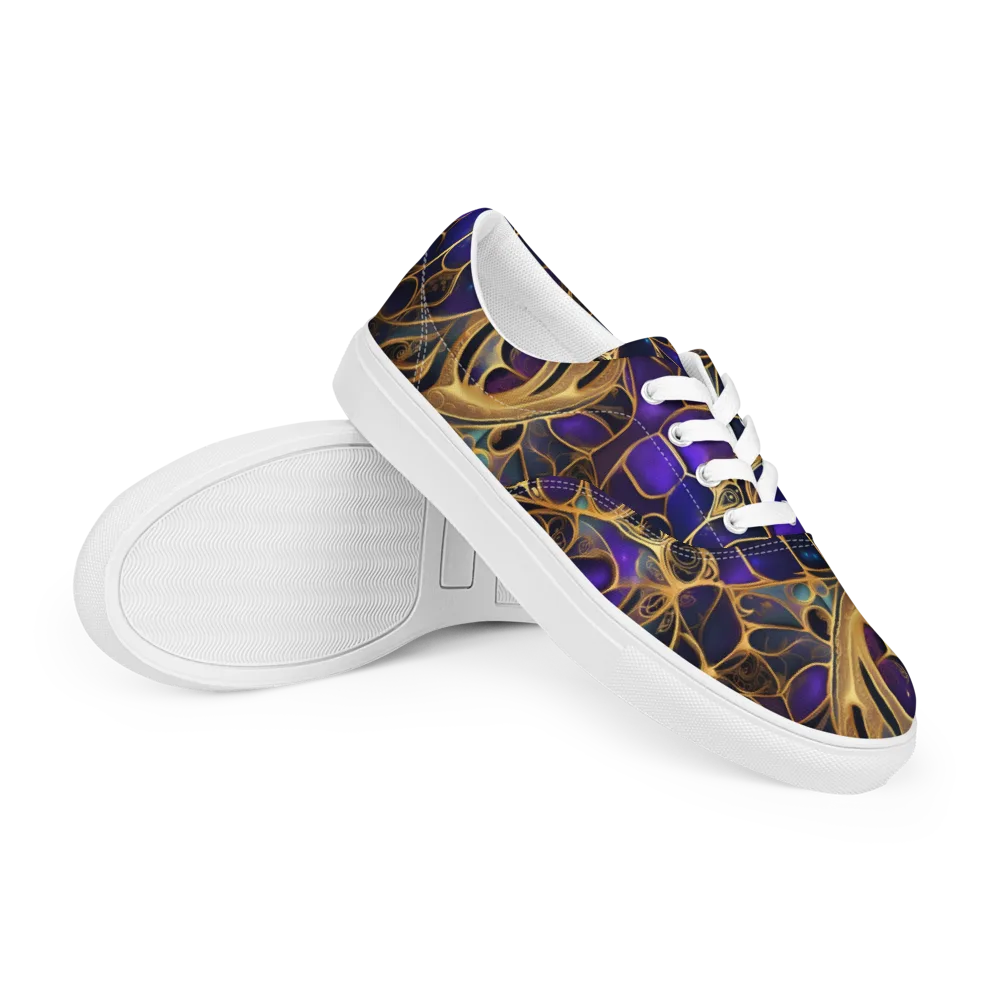 Aurum Nebula on Men's Lace-Up Canvas Shoes — Right Front