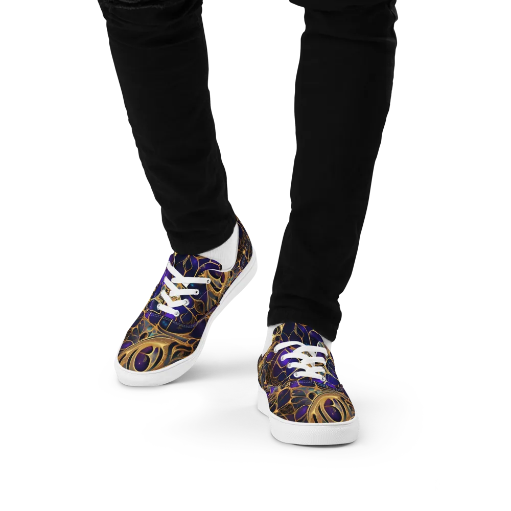 Aurum Nebula on Men's Lace-Up Canvas Shoes — Front