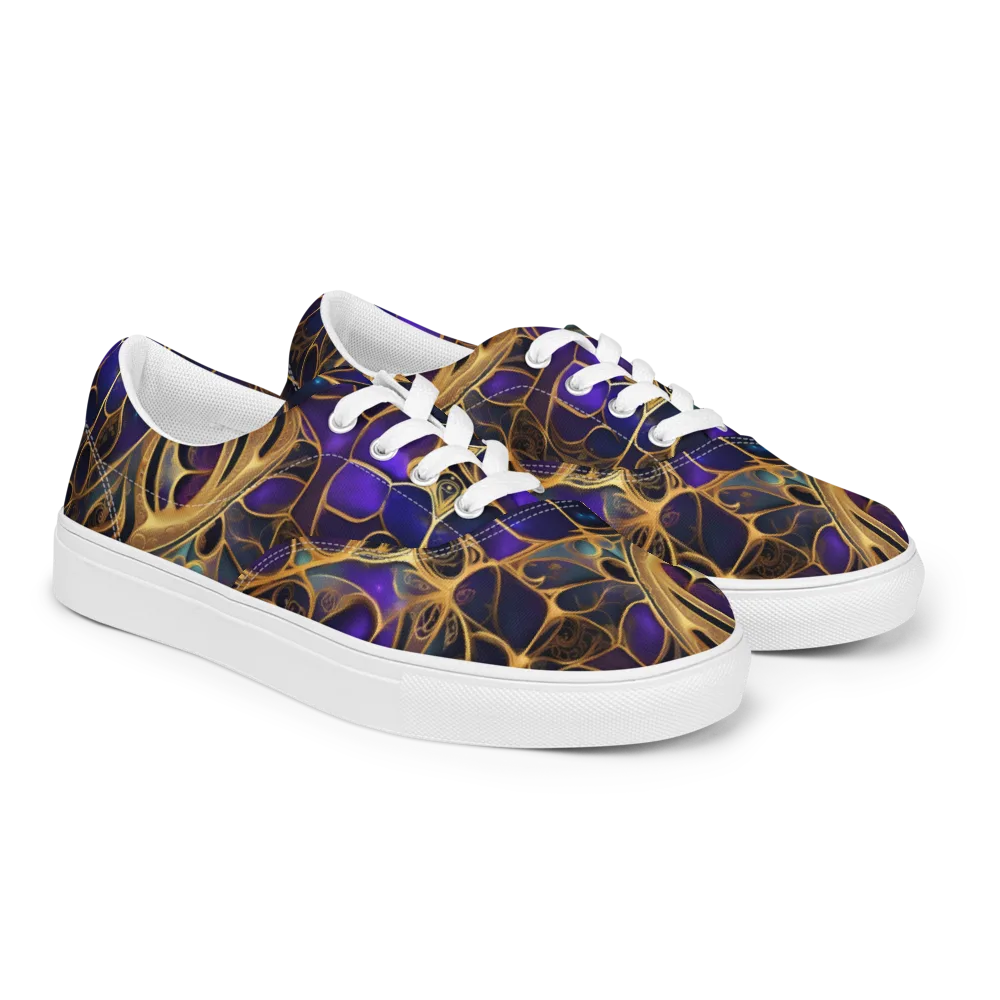 Aurum Nebula on Men's Lace-Up Canvas Shoes — Right Front