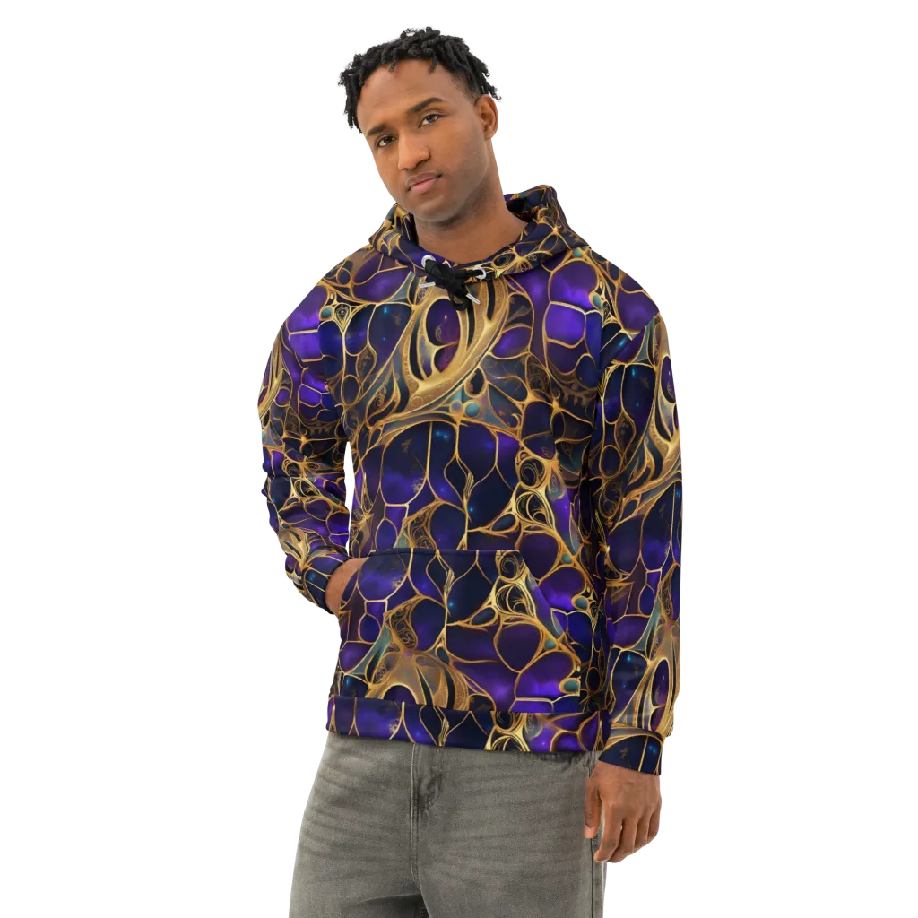 Aurum Nebula on Cotton Hoodie — Left Front