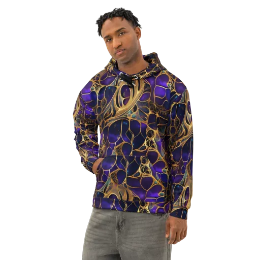 Aurum Nebula on a Cotton Hoodie