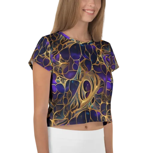Aurum Nebula on a Crop Tee