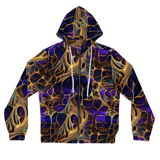 Aurum Nebula on a Women's Full-Zip Hoodie