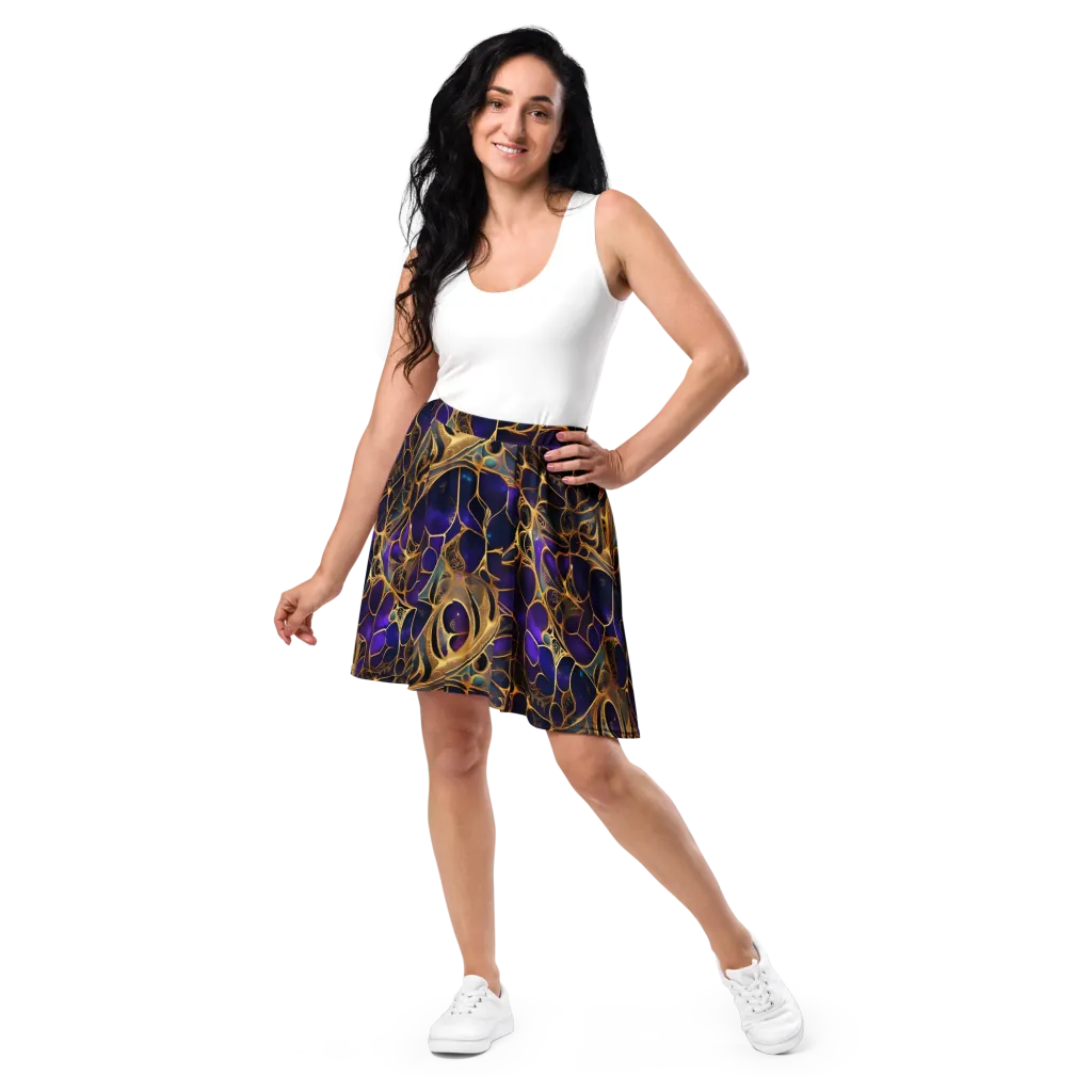 Aurum Nebula on Skater Skirt — Front