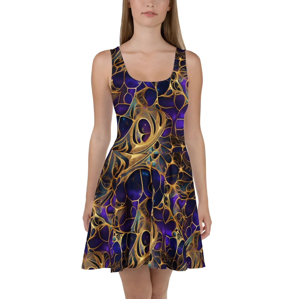 Aurum Nebula on Skater Dress — Front