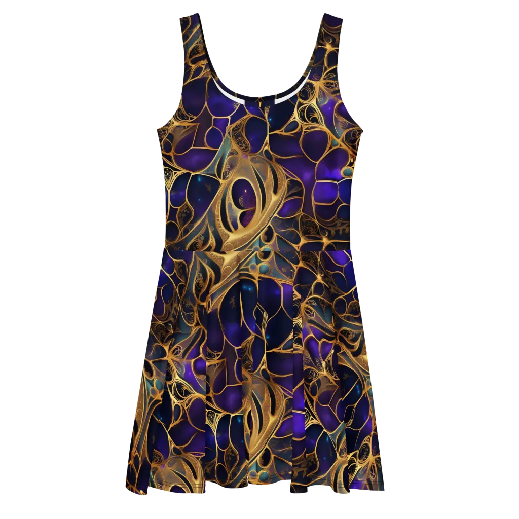 Aurum Nebula on Skater Dress — Front