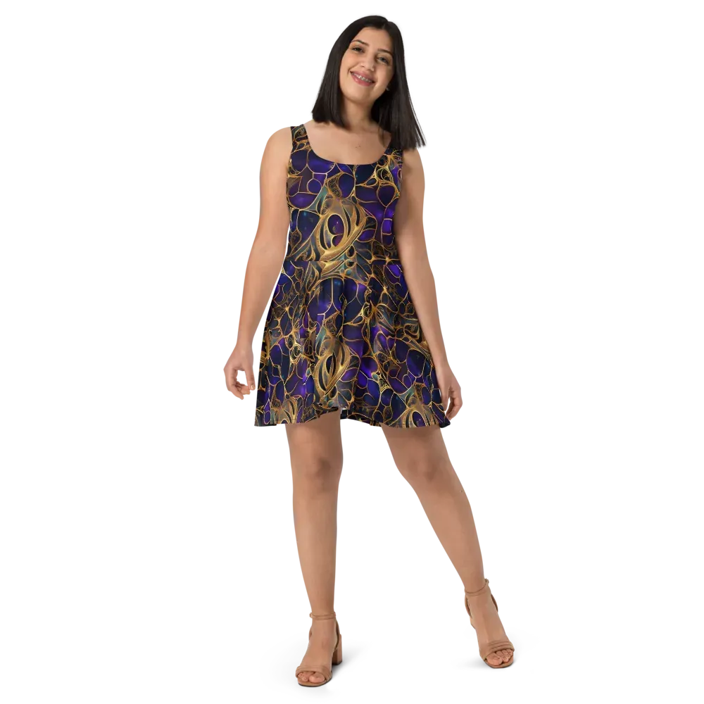 Aurum Nebula on Skater Dress — Front
