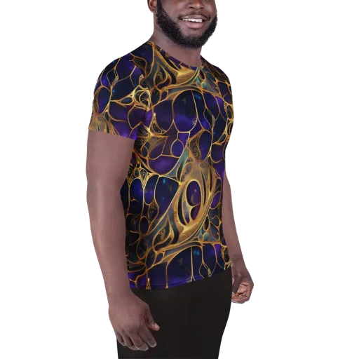Aurum Nebula on a Men's Athletic T-Shirt