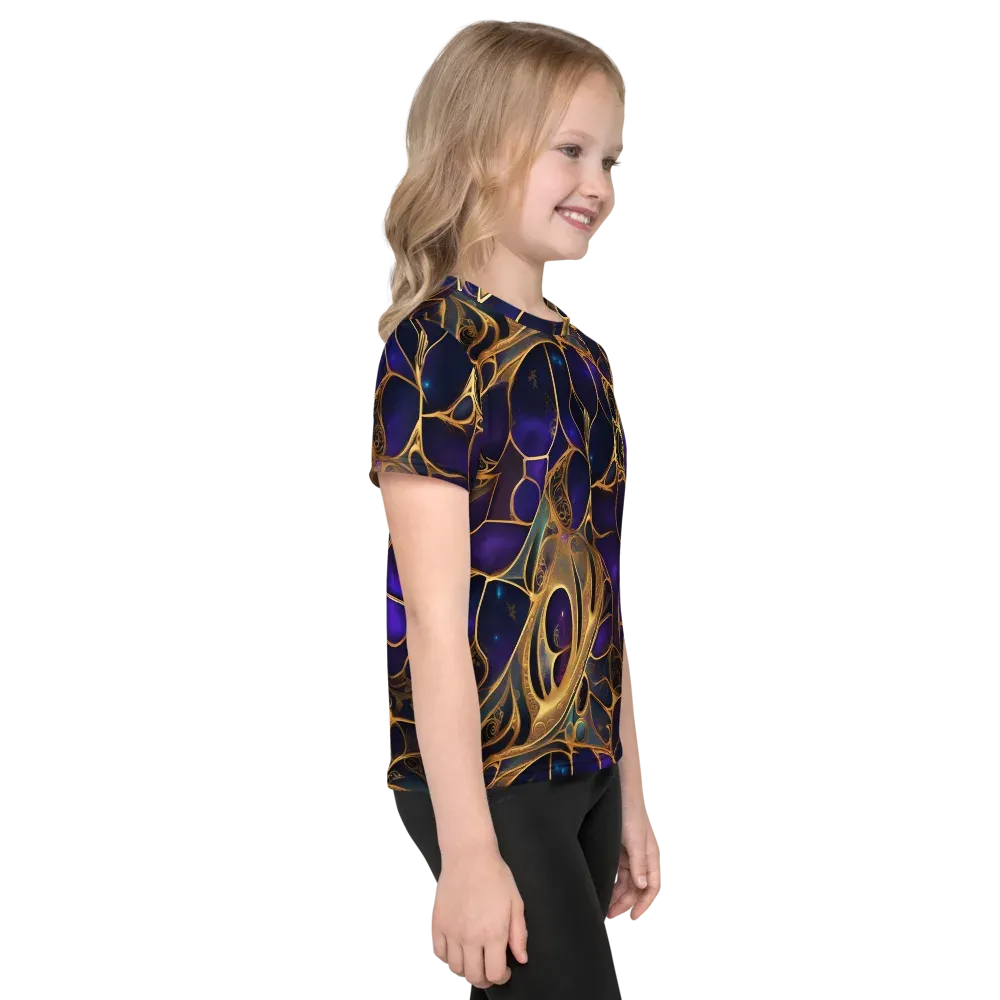 Aurum Nebula on Kids Crew Neck T-Shirt — Right