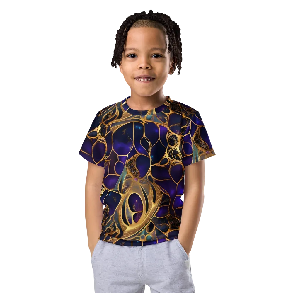 Aurum Nebula on Kids Crew Neck T-Shirt — Front