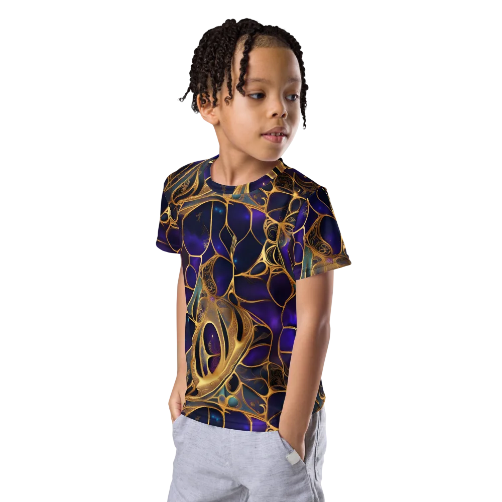 Aurum Nebula on Kids Crew Neck T-Shirt — Left Front