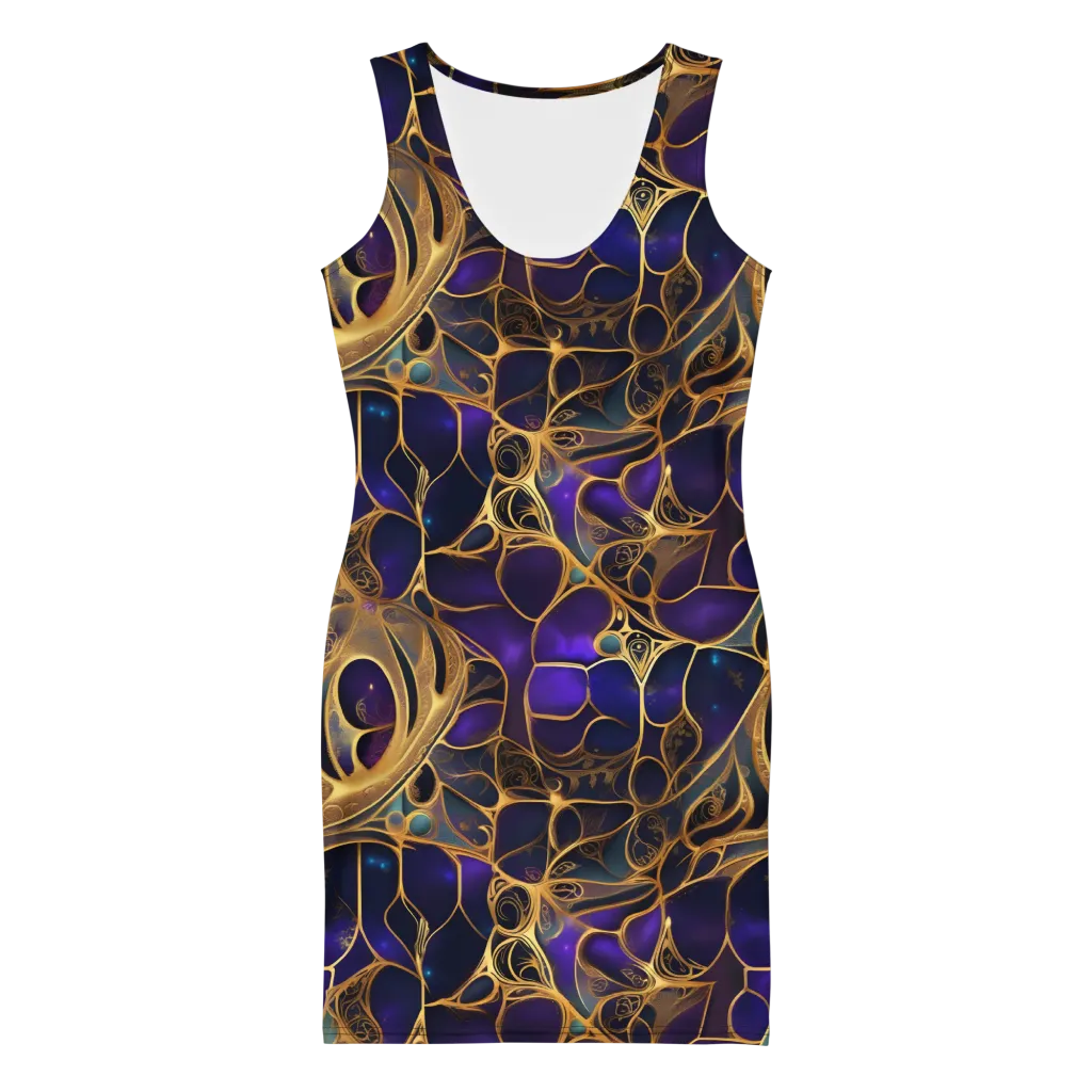 Aurum Nebula on Bodycon Dress — Front
