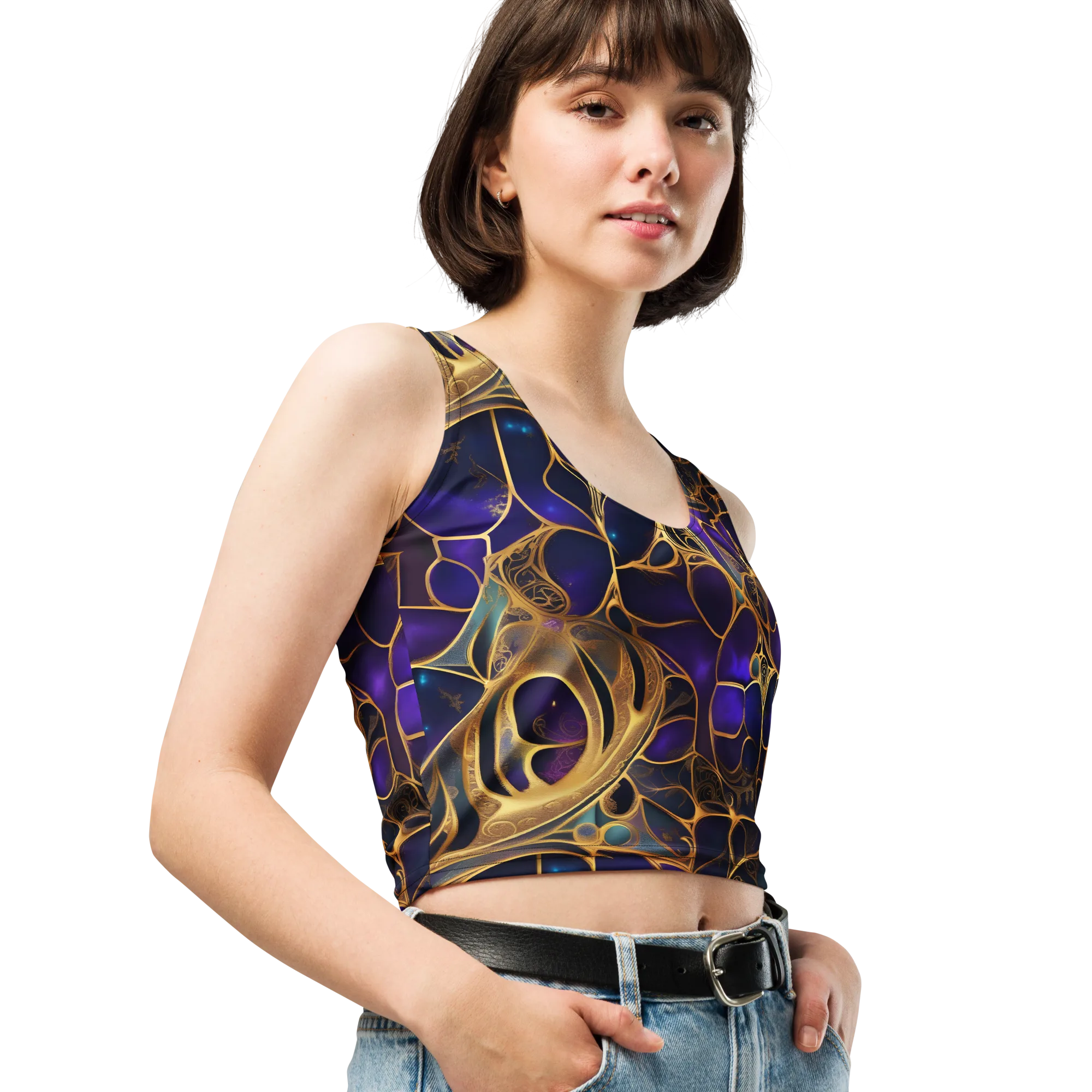 Aurum Nebula on Crop Top — Right Front