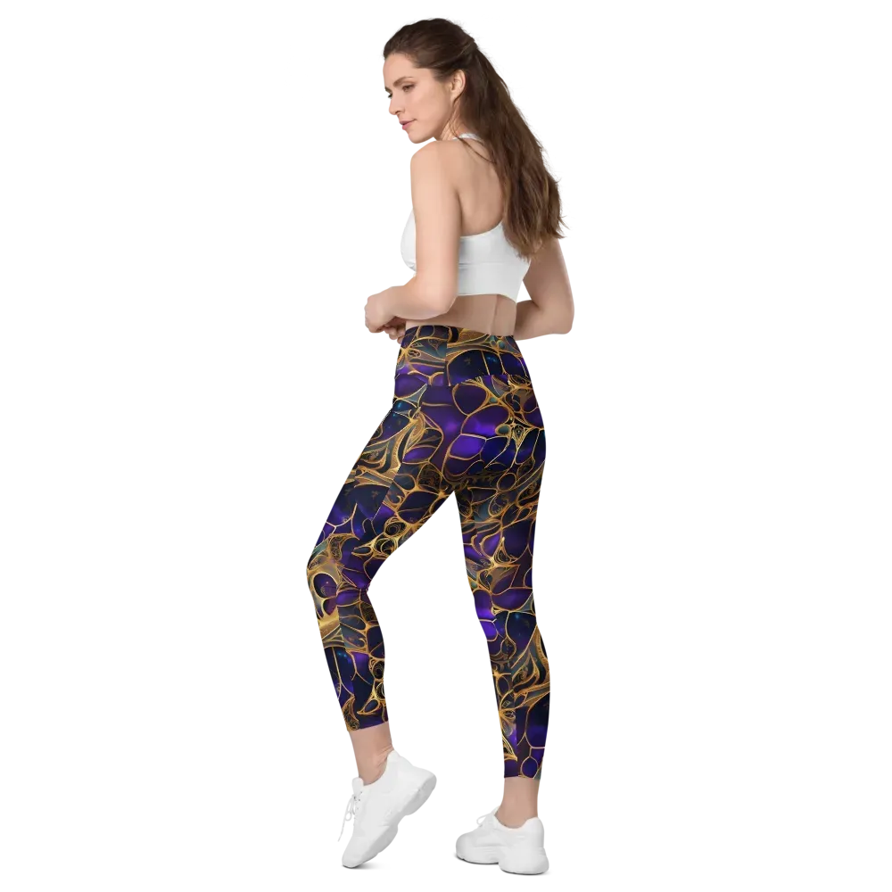 Aurum Nebula on Leggings with Pockets — Left Back