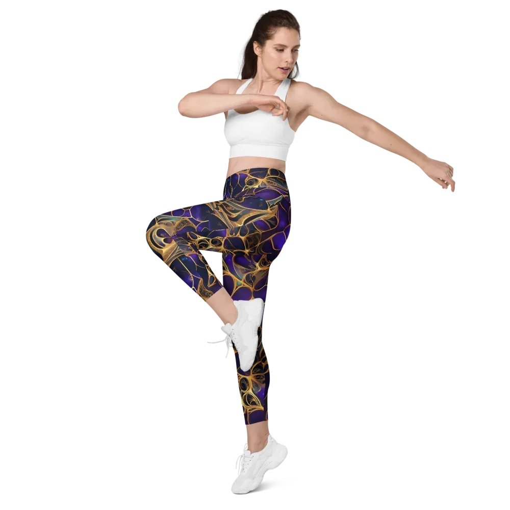 Aurum Nebula on Leggings with Pockets — Left Front
