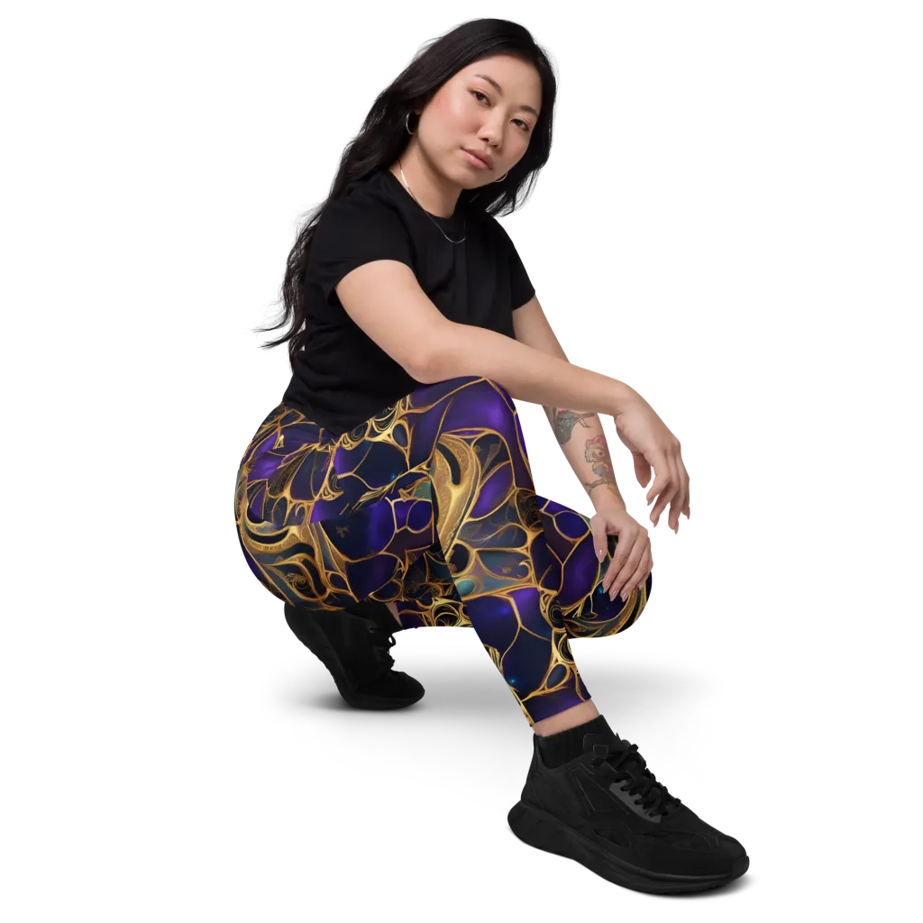 Aurum Nebula on Leggings with Pockets — Right Front