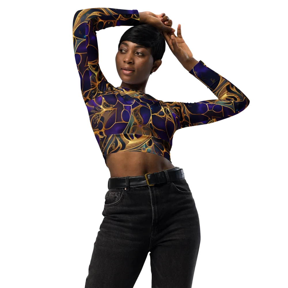 Aurum Nebula on Long Sleeve Crop Top — Front