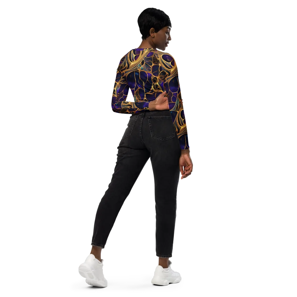 Aurum Nebula on Long Sleeve Crop Top — Right Back
