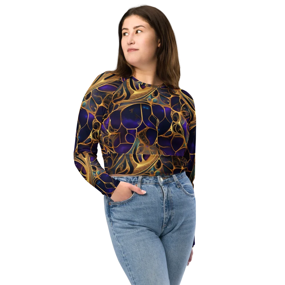 Aurum Nebula on Long Sleeve Crop Top — Front