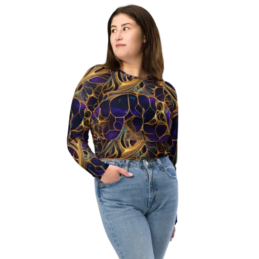 Aurum Nebula on a Long Sleeve Crop Top