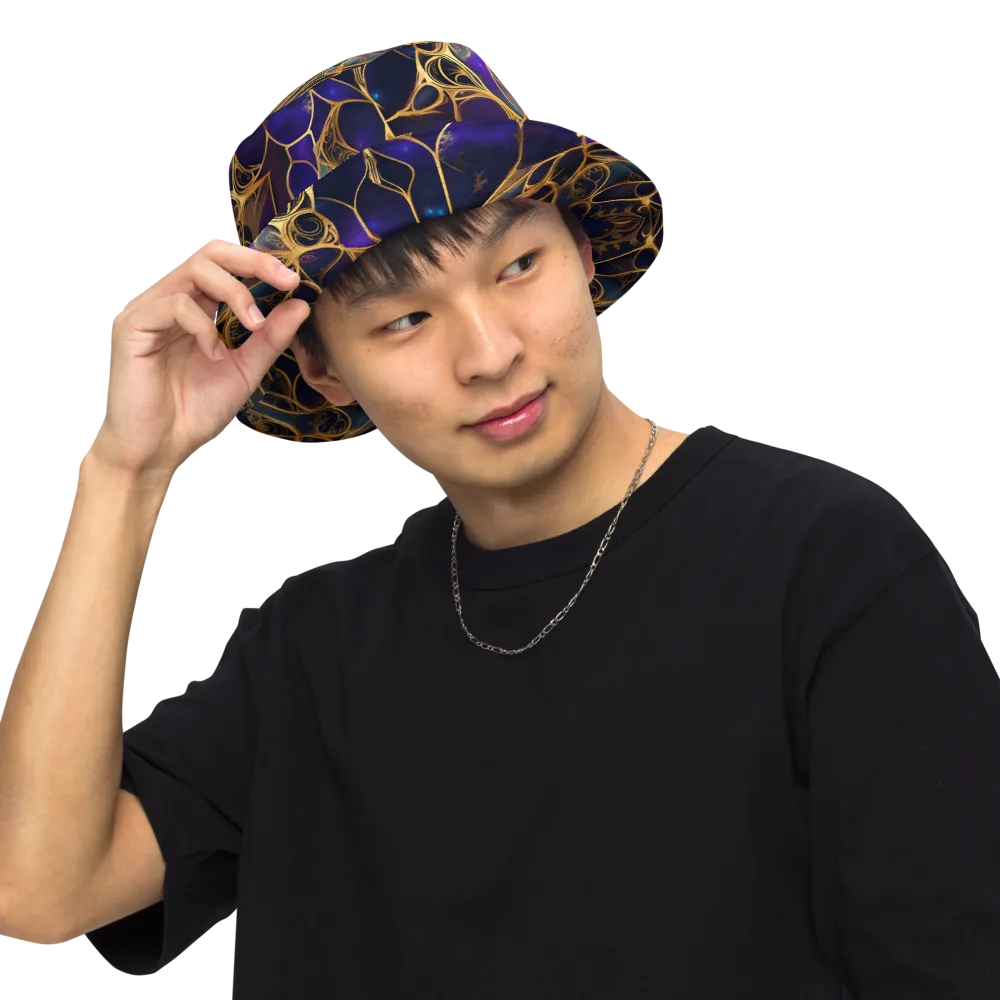 Aurum Nebula on Reversible Bucket Hat — Front Inside