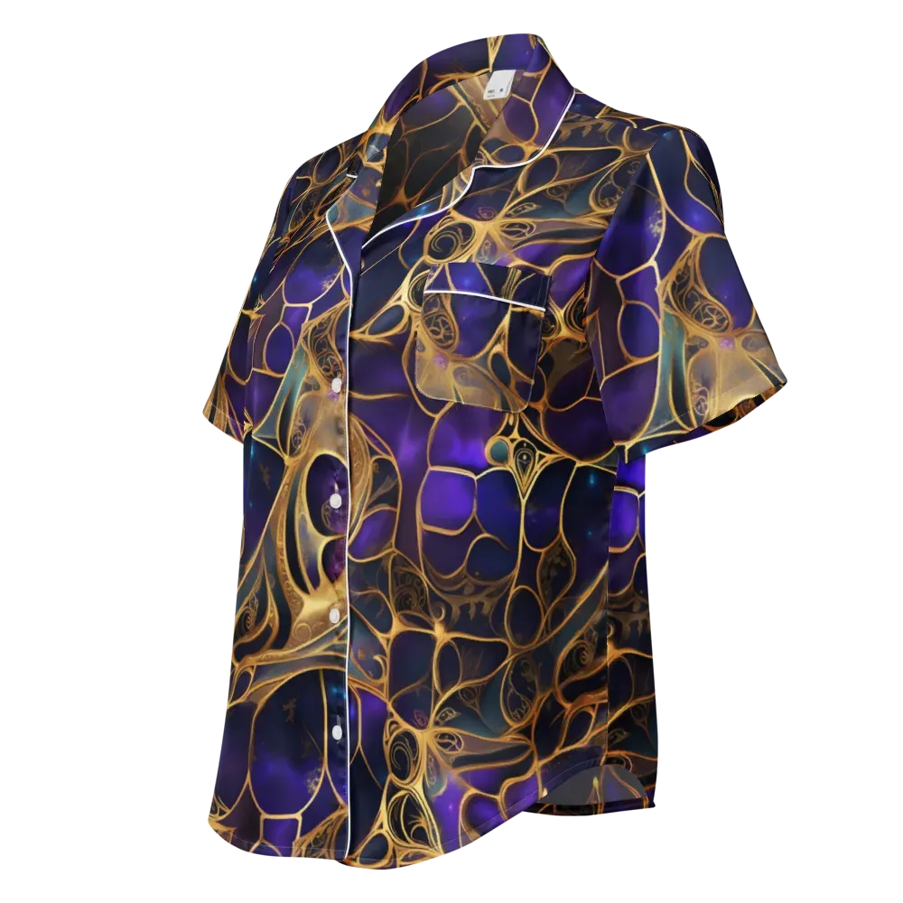 Aurum Nebula on Women's Short Sleeve Pajama Top — Left Front