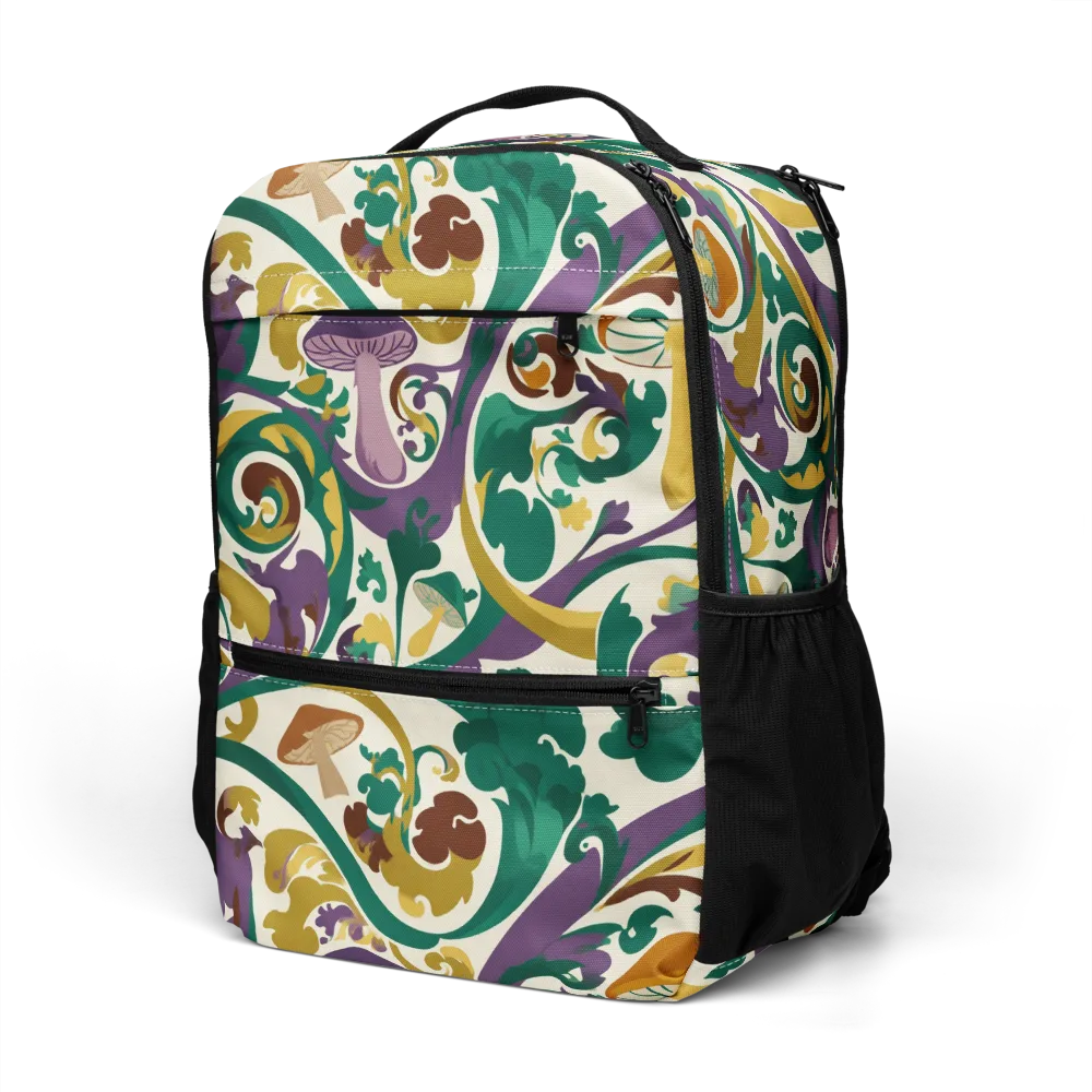 Mushroom Rococo on Utility Backpack — Left Front