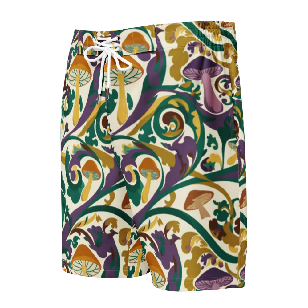 Mushroom Rococo on Men's Board Shorts — Front
