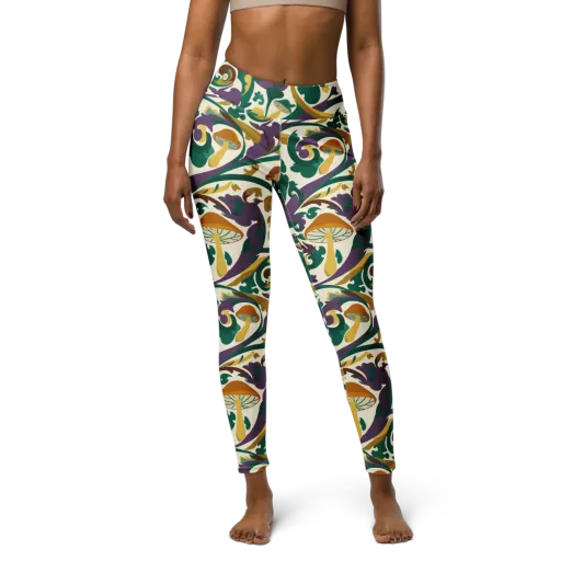 Mushroom Rococo on a Yoga Leggings