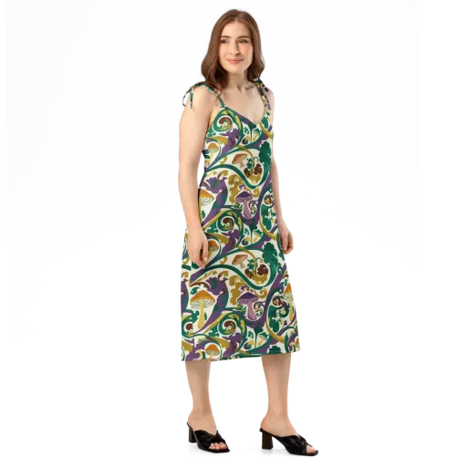 Mushroom Rococo on a Slip Dress