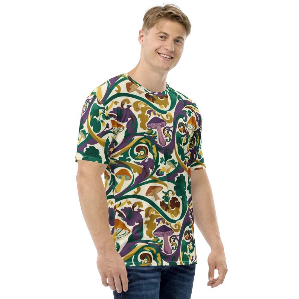 Mushroom Rococo on Men's Crew Neck T-Shirt — Right