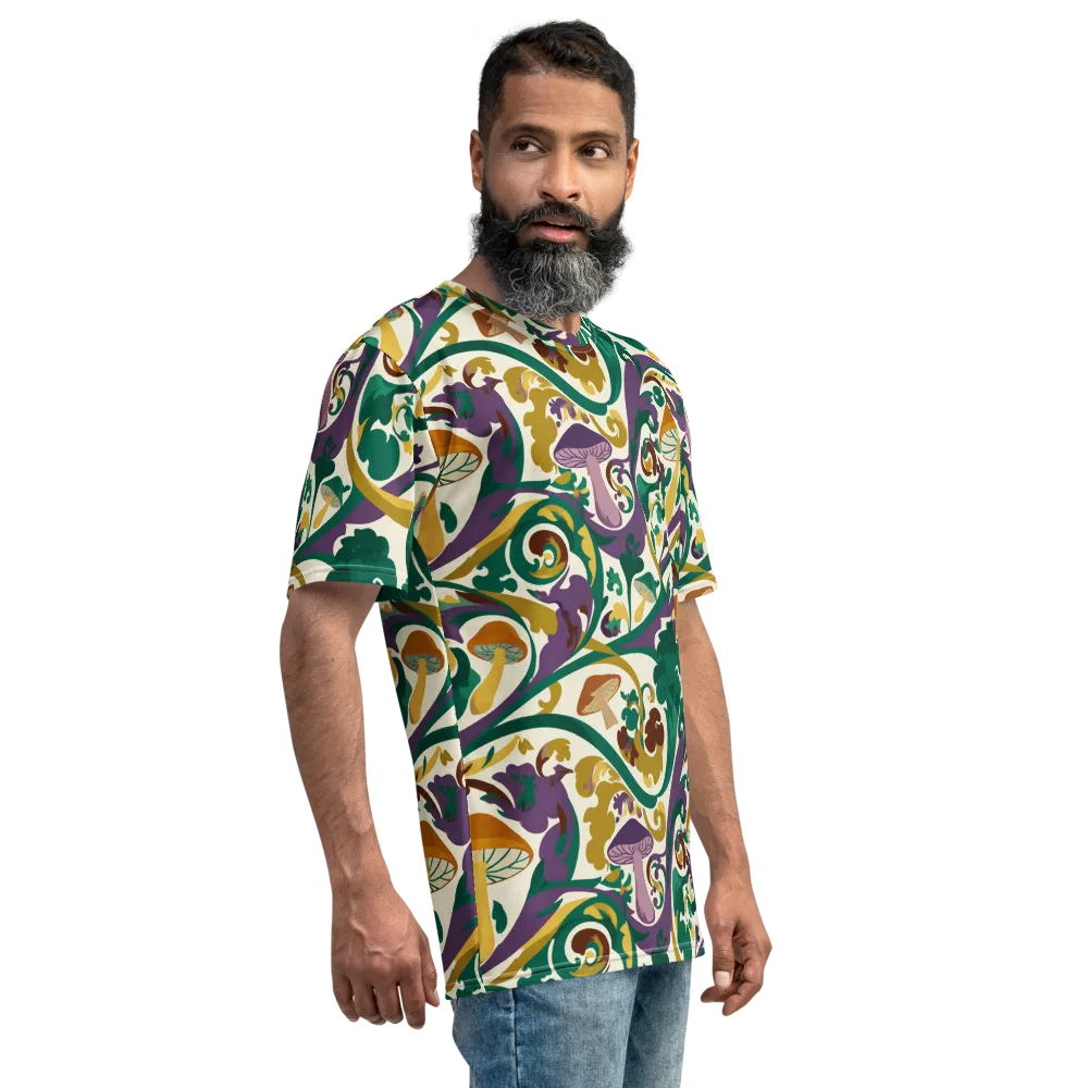 Mushroom Rococo on Men's Crew Neck T-Shirt — Right
