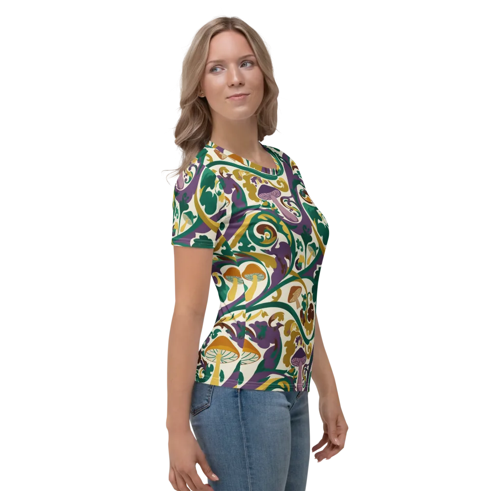 Mushroom Rococo on Women's Crew Neck T-Shirt — Right