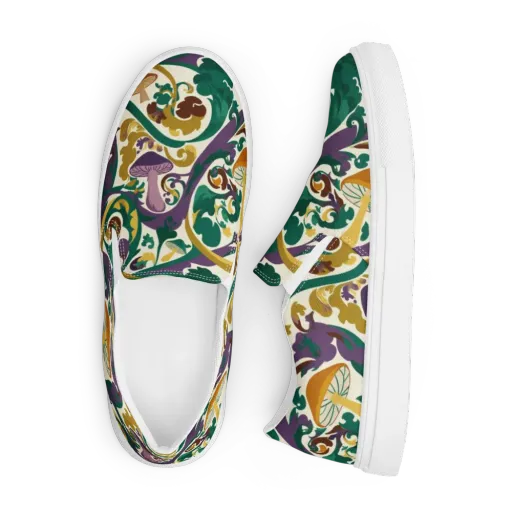 Mushroom Rococo on a Men's Slip-On Canvas Shoes